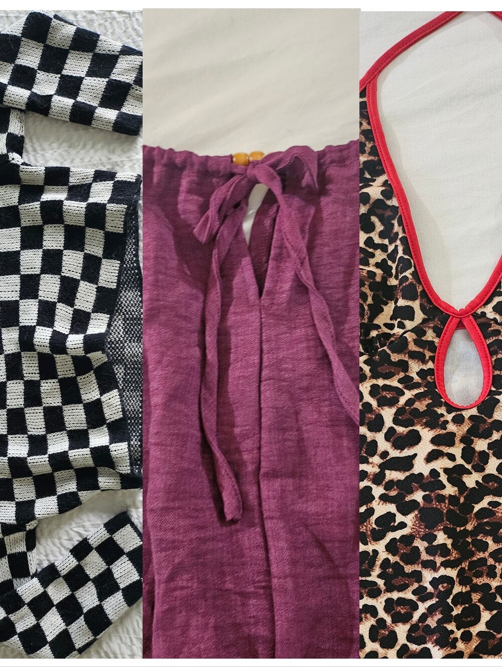 SHEIN Bundle Leopard Halter Romper Stretch Bodycon Sexy Checkered Purple